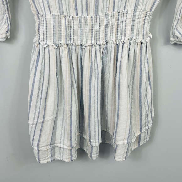 RAILS JASMINE STRIPE DRESS LONG SLEEVE LINEN BLEND IMETALLIC FIJI STRIPE REVOLVE - Picture 12 of 16